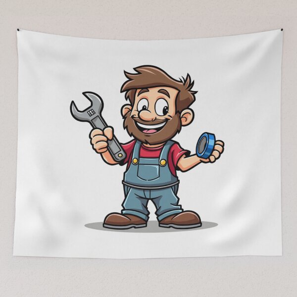 Item preview, Funny Cartoon Dad with Wrench & Duct Tape – DIY Fixer Humor designed and sold by ebocraft.