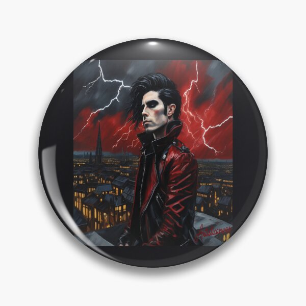 Artikelvorschau, „Dark-Punk-Ikone: Davey Havok in Dramatic City Storm“ entworfen und verkauft von Artisticanvas.