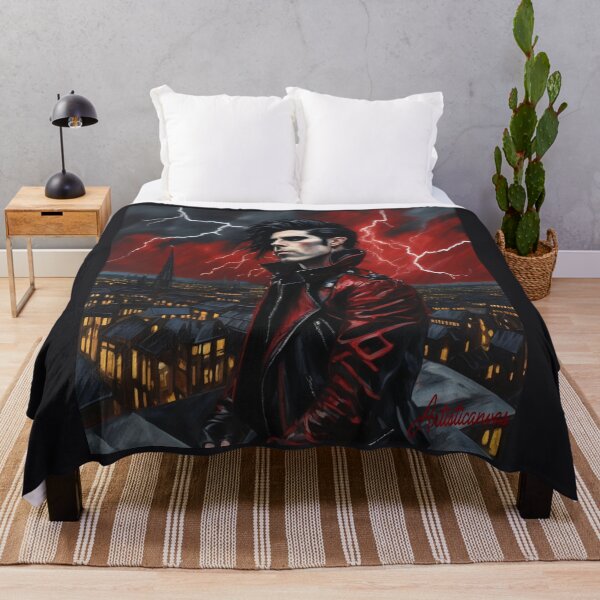 Item preview, Ícono del punk oscuro: Davey Havok en una dramática tormenta urbana designed and sold by Artisticanvas.