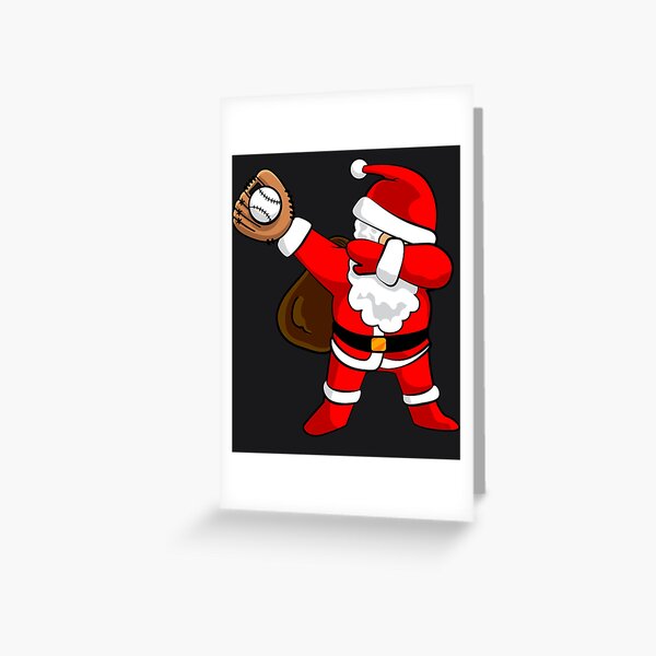 Baseball Dabbing Santa Greeting Card