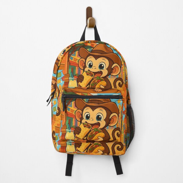 Item preview, A monkey experiencing a food stall in Mexico designed and sold by SammyMorry.
