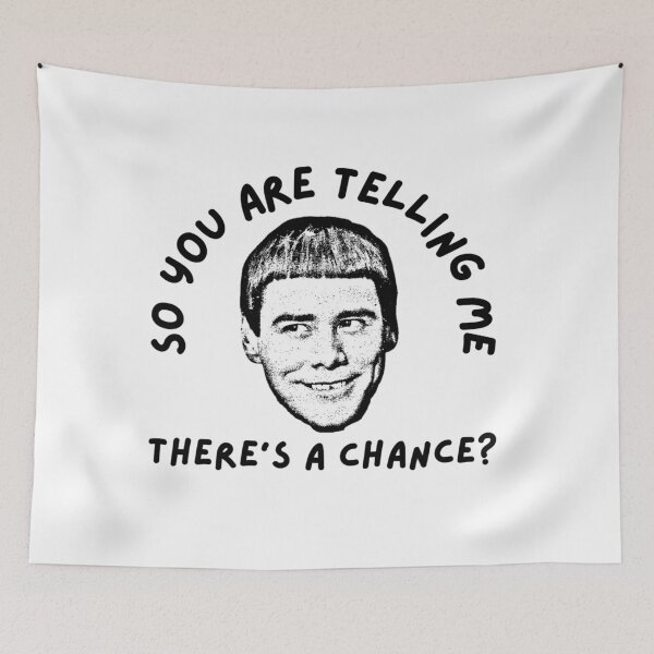 Item preview, there's a chance, one in a million, optimism, clueless, parody, funnyfits70, Humor, Funny, retro, vintage, funny quotes, animal humor, designed and sold by FunnyFits70.