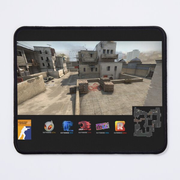 Item preview, CS2 Dust II Map with Katowice 2014 stickers designed and sold by Poptsy-Ez.