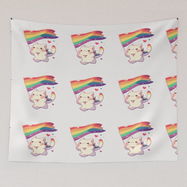 Item preview, Rainbow flag cat designed and sold by MendaciousMina.