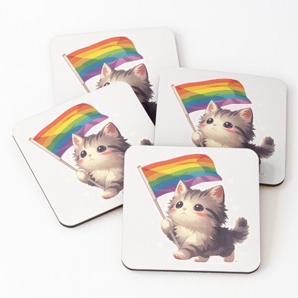 Item preview, Rainbow flag cat designed and sold by MendaciousMina.