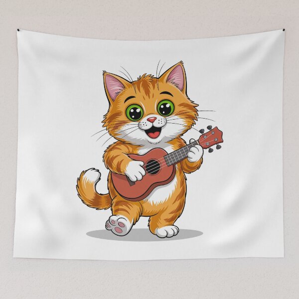Item preview, Ukulele Kitty designed and sold by Angry Swan Designs.