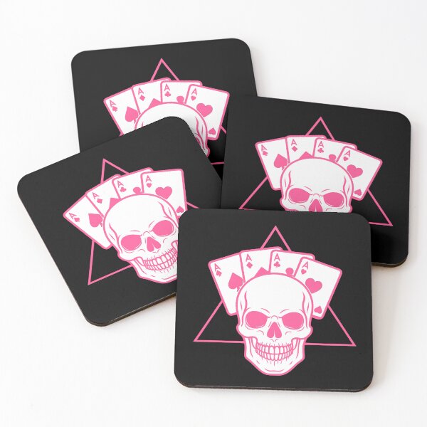 Item preview, Skull & Poker Pink Illustration  designed and sold by FarieArt.