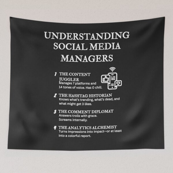 Item preview, Understanding Social Media Managers – Funny Digital Life Definitions – Black designed and sold by PsyFlow35.