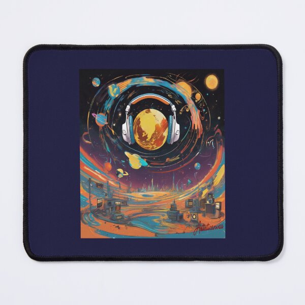 Item preview, "Cosmic Harmony: Vibrant Futuristic Planet with Universal Music Connection" designed and sold by Artisticanvas.