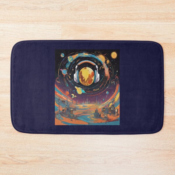 Item preview, "Cosmic Harmony: Vibrant Futuristic Planet with Universal Music Connection" designed and sold by Artisticanvas.