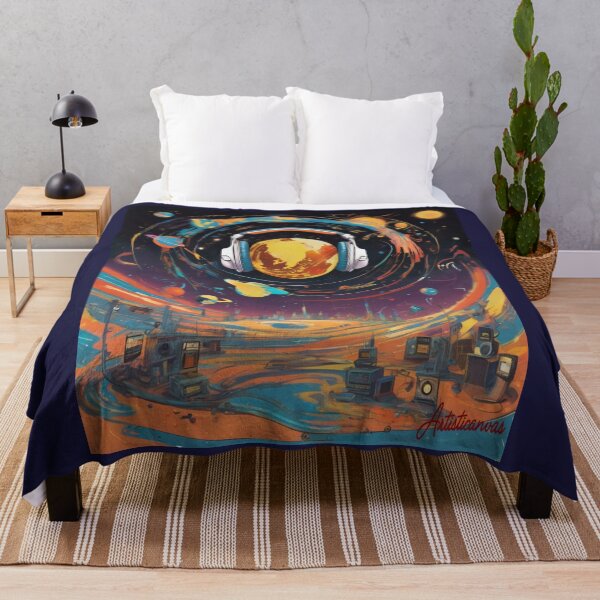 Item preview, "Cosmic Harmony: Vibrant Futuristic Planet with Universal Music Connection" designed and sold by Artisticanvas.