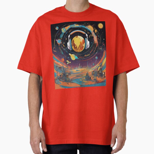 Artikel-Vorschau von „Kosmische Harmonie: Lebendiger futuristischer Planet mit universeller Musikverbindung“, designt und verkauft von Artisticanvas.