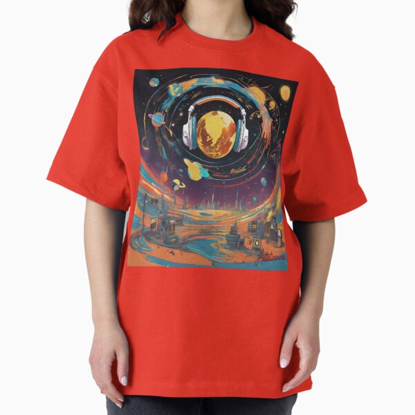 Item preview, "Cosmic Harmony: Vibrant Futuristic Planet with Universal Music Connection" designed and sold by Artisticanvas.