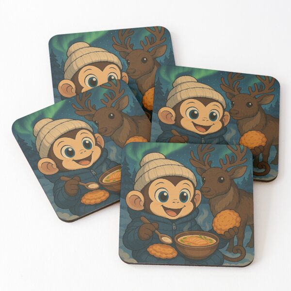 Item preview, A monkey watching the aurora in Finland. designed and sold by SammyMorry.