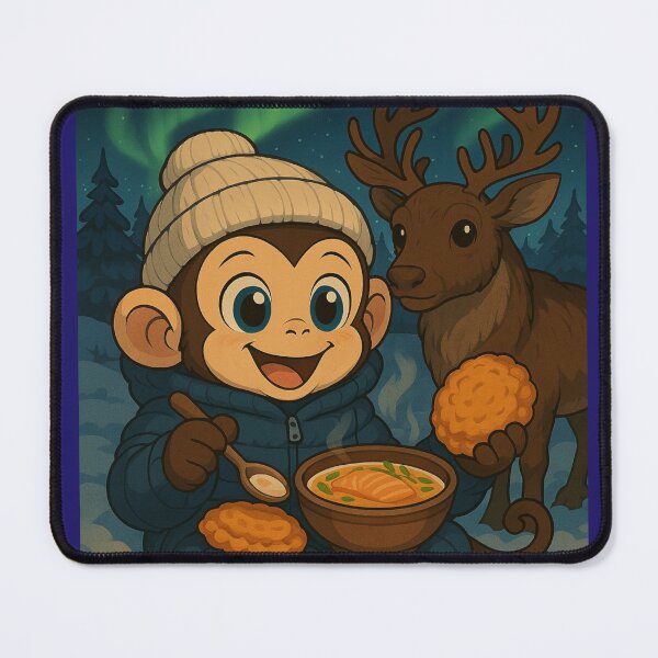 Item preview, A monkey watching the aurora in Finland. designed and sold by SammyMorry.