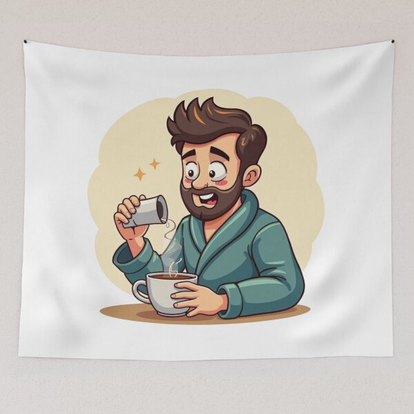 Item preview, Coffee Belly Mug Sleepy Dad with Coffee Progress Bar – Silent. Dad Mode designed and sold by ebocraft.