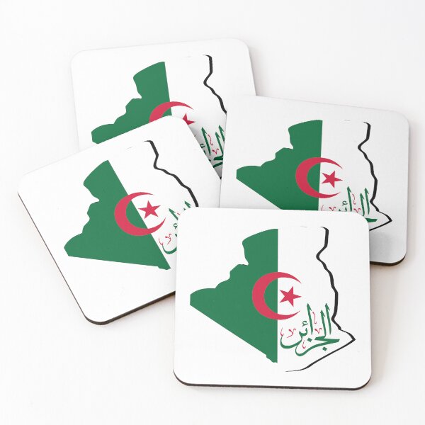 Item preview, Algeria Map with Flag and Thuluth Arabic Calligraphy – Proud Algerian Art، الجزائر  designed and sold by Noor_Creations.