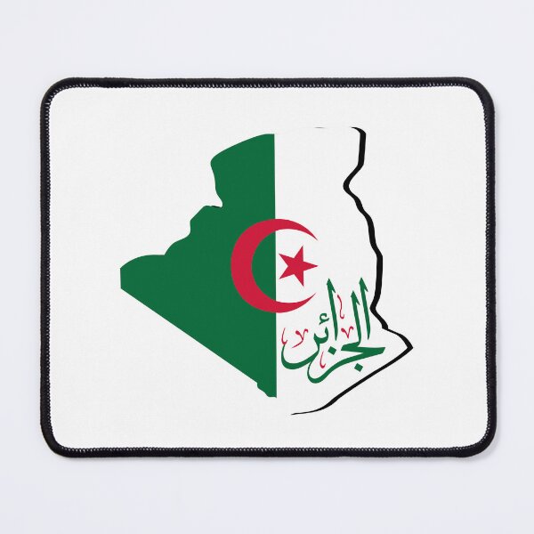 Item preview, Algeria Map with Flag and Thuluth Arabic Calligraphy – Proud Algerian Art، الجزائر designed and sold by Noor_Creations.
