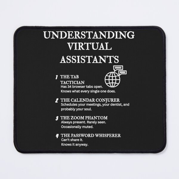 Item preview, Understanding Virtual Assistants – Funny Remote Work Definitions – Black designed and sold by PsyFlow35.