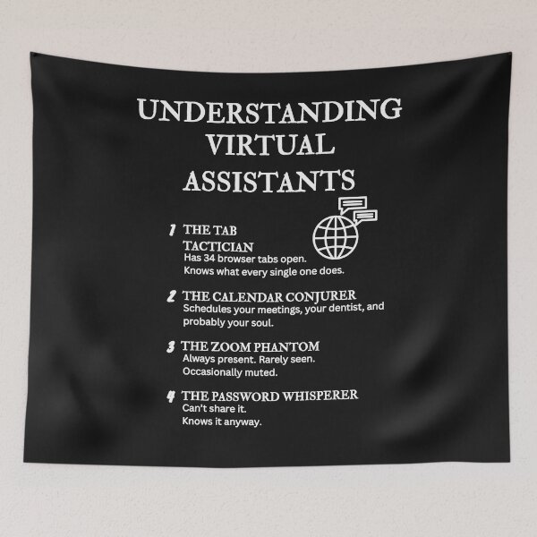 Item preview, Understanding Virtual Assistants – Funny Remote Work Definitions – Black designed and sold by PsyFlow35.