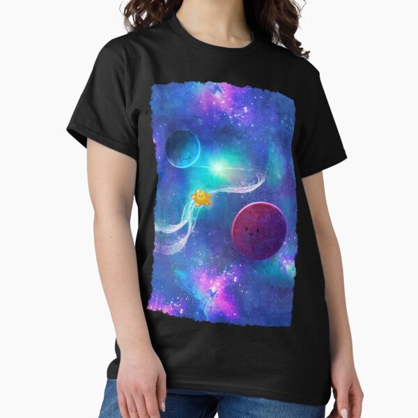 Chibi Planets And Star in Space - Kawaii Cosmos Classic T-Shirt