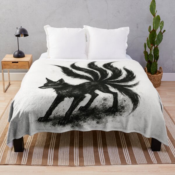 Item preview, Japanese Nine-Tailed Fox Ink Art Sumi-e designed and sold by Japanes Unique Shop.