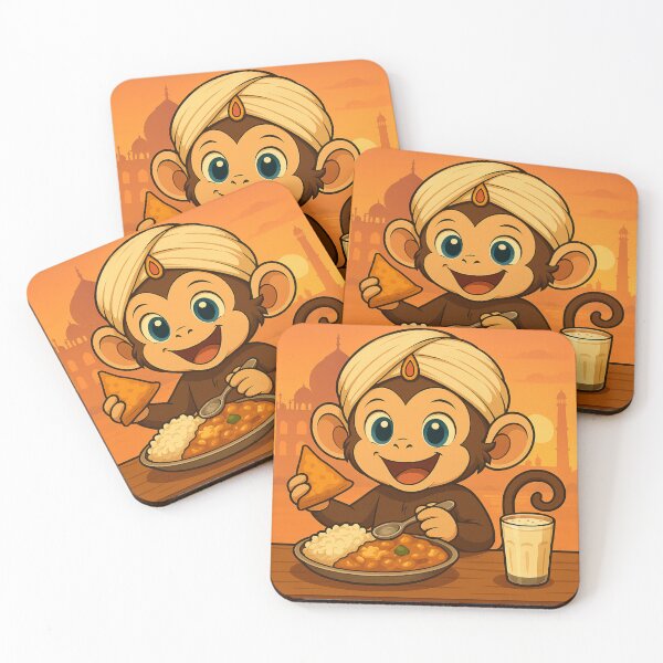 Item preview, A monkey savoring curry in India designed and sold by SammyMorry.