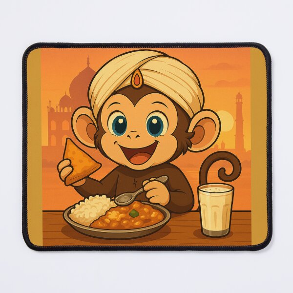 Item preview, A monkey savoring curry in India designed and sold by SammyMorry.