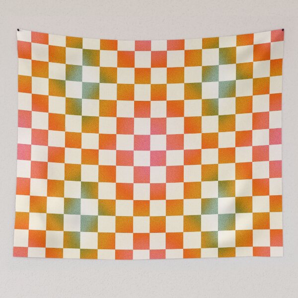 Item preview, Rainbow Checkered in Cream designed and sold by doodlebymeg.