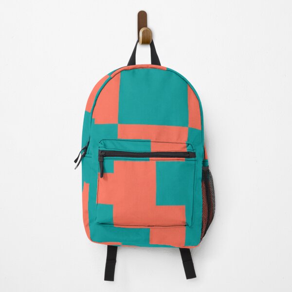 Item preview, Retro Squares in Teal and Coral designed and sold by Owcomm.