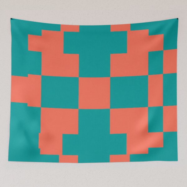 Item preview, Retro Squares in Teal and Coral designed and sold by Owcomm.