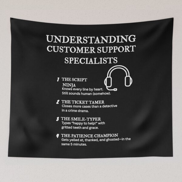 Item preview, Understanding Customer Support Specialists – Funny Help Desk Definitions – Black designed and sold by PsyFlow35.