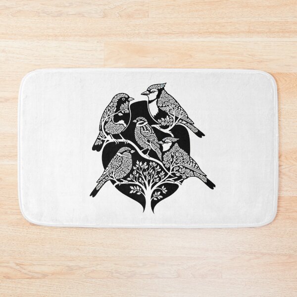 Item preview, Intricate Black and White Birds on Branches designed and sold by Owcomm.