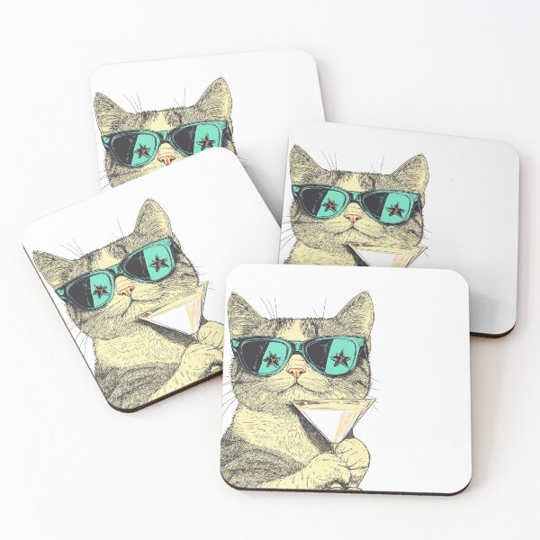 Item preview, ool Cat with Style Glass designed and sold by NEXORA DESIGNS.