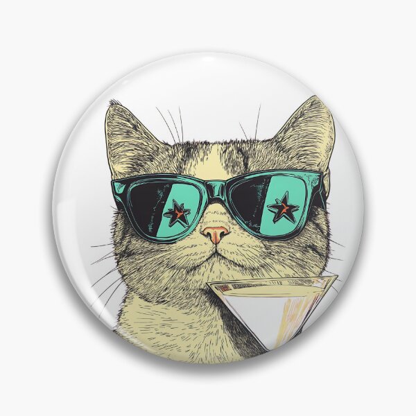 Item preview, ool Cat with Style Glass designed and sold by NEXORA DESIGNS.