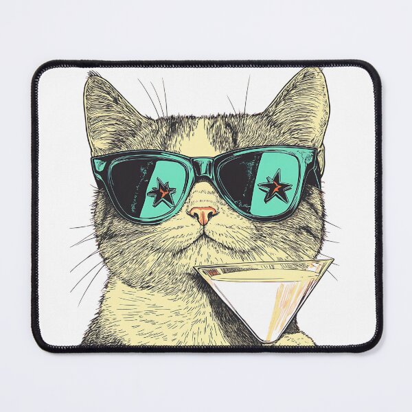 Item preview, ool Cat with Style Glass designed and sold by NEXORA DESIGNS.