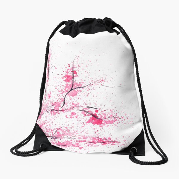 Cherry blossoms Drawstring Bag