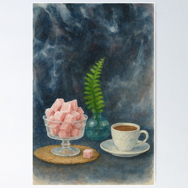Item preview, Turkish Delight and Coffee – Watercolor style designed and sold by Pacika.