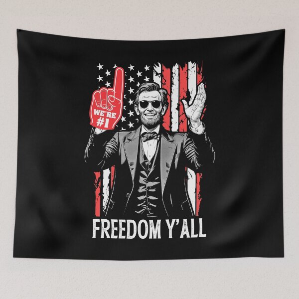 Item preview, Abraham Lincoln 4th Of July Freedom Y'All Foam Finger Flag designed and sold by GrandeDuc.