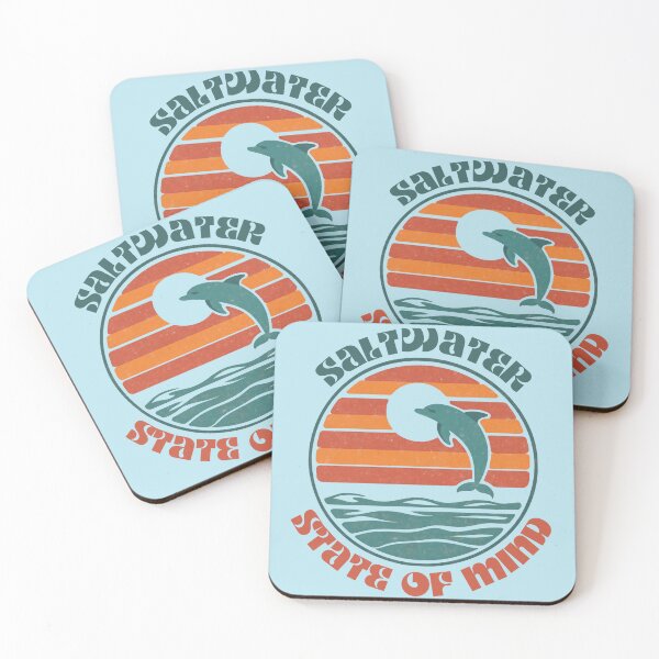 Item preview, Saltwater State of Mind Dolphin Retro Sunset designed and sold by Sturdust.