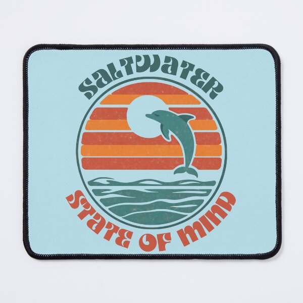 Item preview, Saltwater State of Mind Dolphin Retro Sunset designed and sold by Sturdust.
