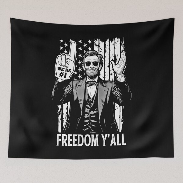 Item preview, Abraham Lincoln 4th Of July Freedom Y'All Foam Finger Flag designed and sold by GrandeDuc.