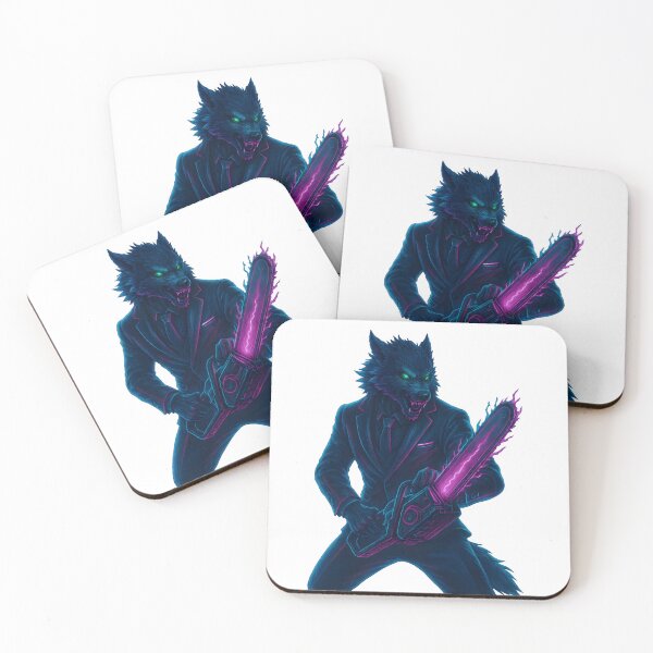 Item preview, Neon Werewolf in Suit with Plasma Chainsaw designed and sold by WolfPixelRo.