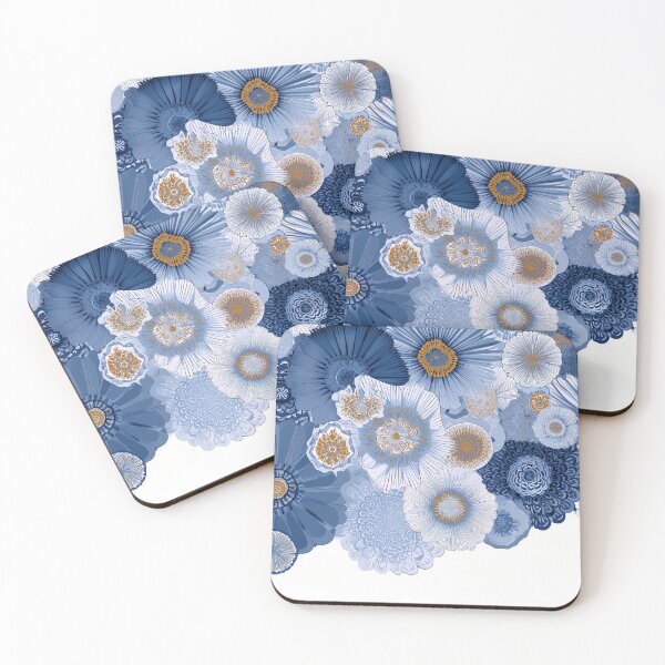 Item preview, Azure & Gold Bloom Medley - Elegant Floral Patterns designed and sold by djovan.