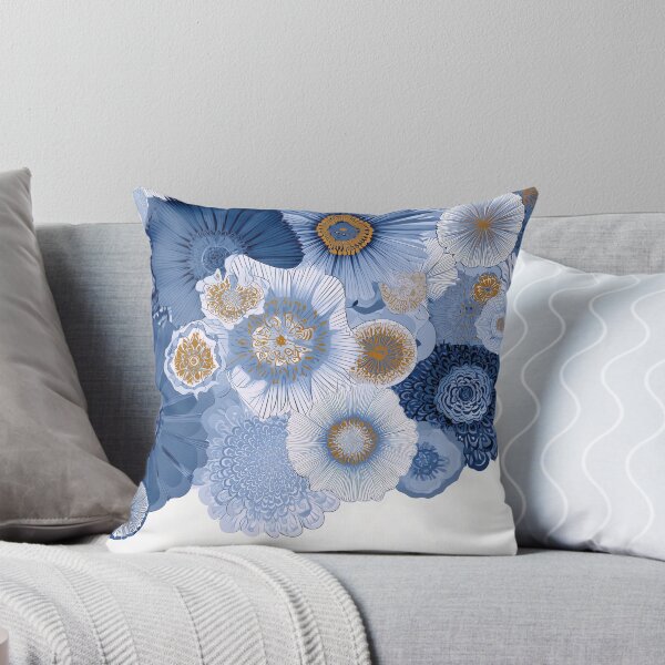 Item preview, Azure & Gold Bloom Medley - Elegant Floral Patterns designed and sold by djovan.