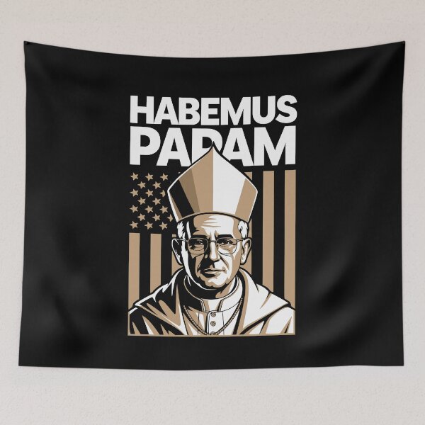 Item preview, Habemus Papam Pope Design with American Flag Background designed and sold by Infinitee8hirts.