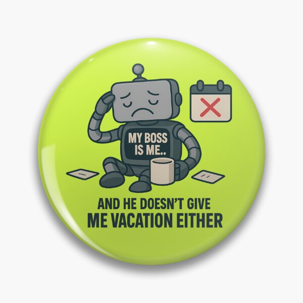Item preview, "My Boss Is Me… And He Doesn’t Give Me Vacation" – Funny Freelancer Sticker designed and sold by DavDissenys.
