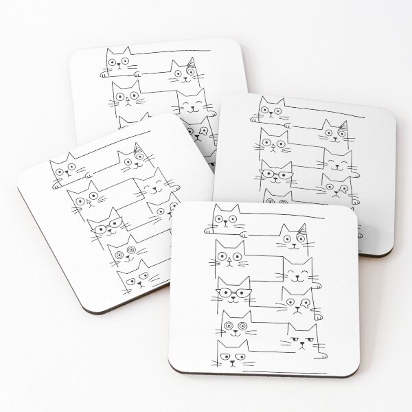 Item preview, Minimalist Funny Cats Line Drawing Art : " Cat Lovers" designed and sold by ndalamson.