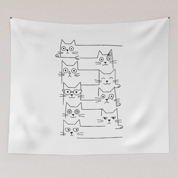 Item preview, Minimalist Funny Cats Line Drawing Art : " Cat Lovers" designed and sold by ndalamson.