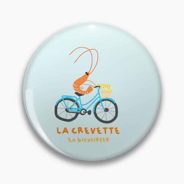 Item preview, The shrimp on a bicycle - Frenchie cyclist designed and sold by petiteToulon.
